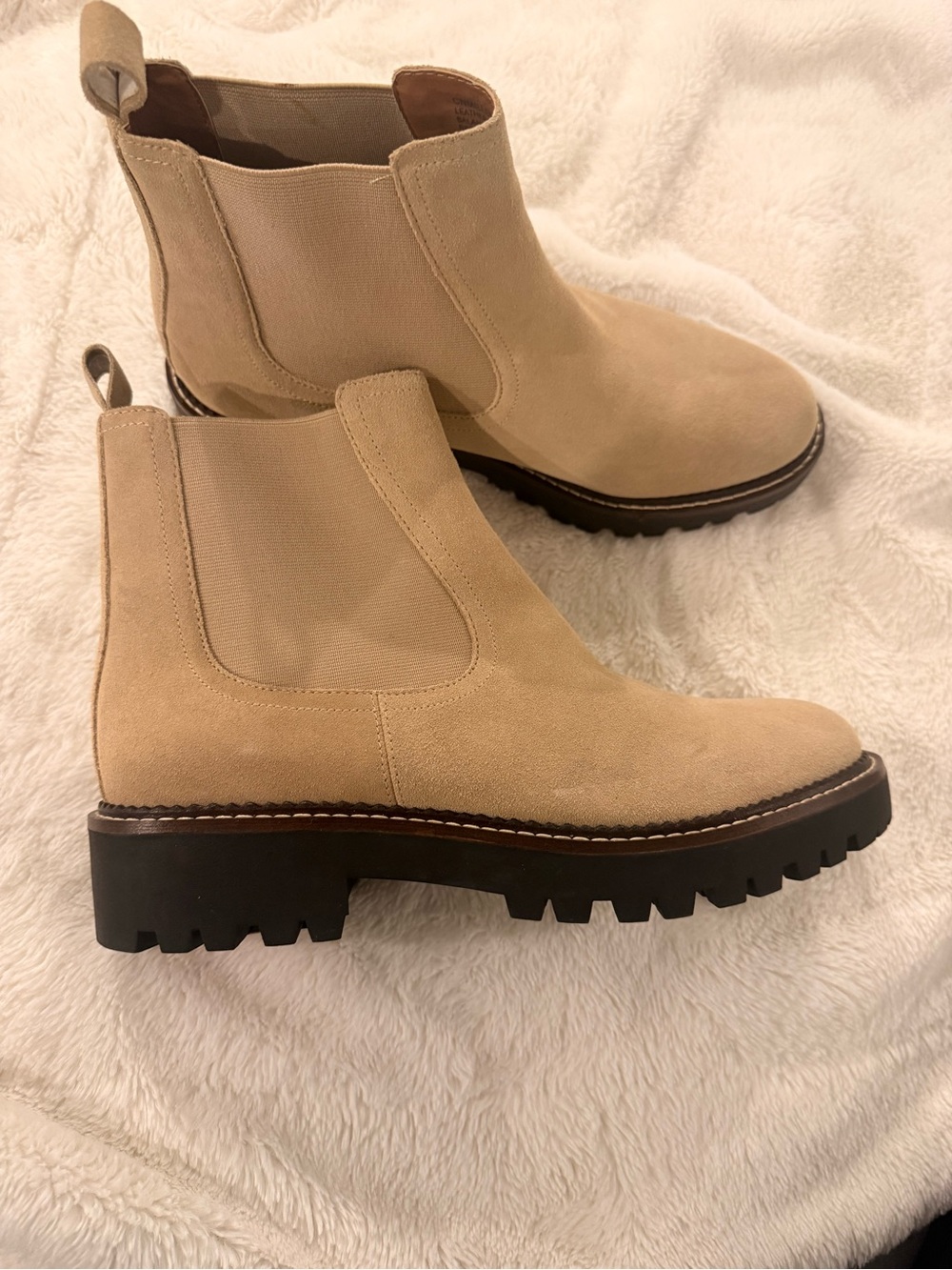Caslon Beige Suede Chelsea Lug Boot - Women